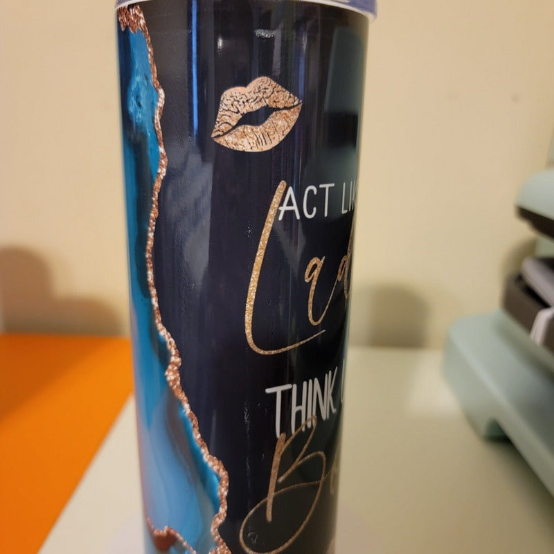 "Oopsie" Cosmetic Act Like a Lady 20 oz Skinny Tumbler